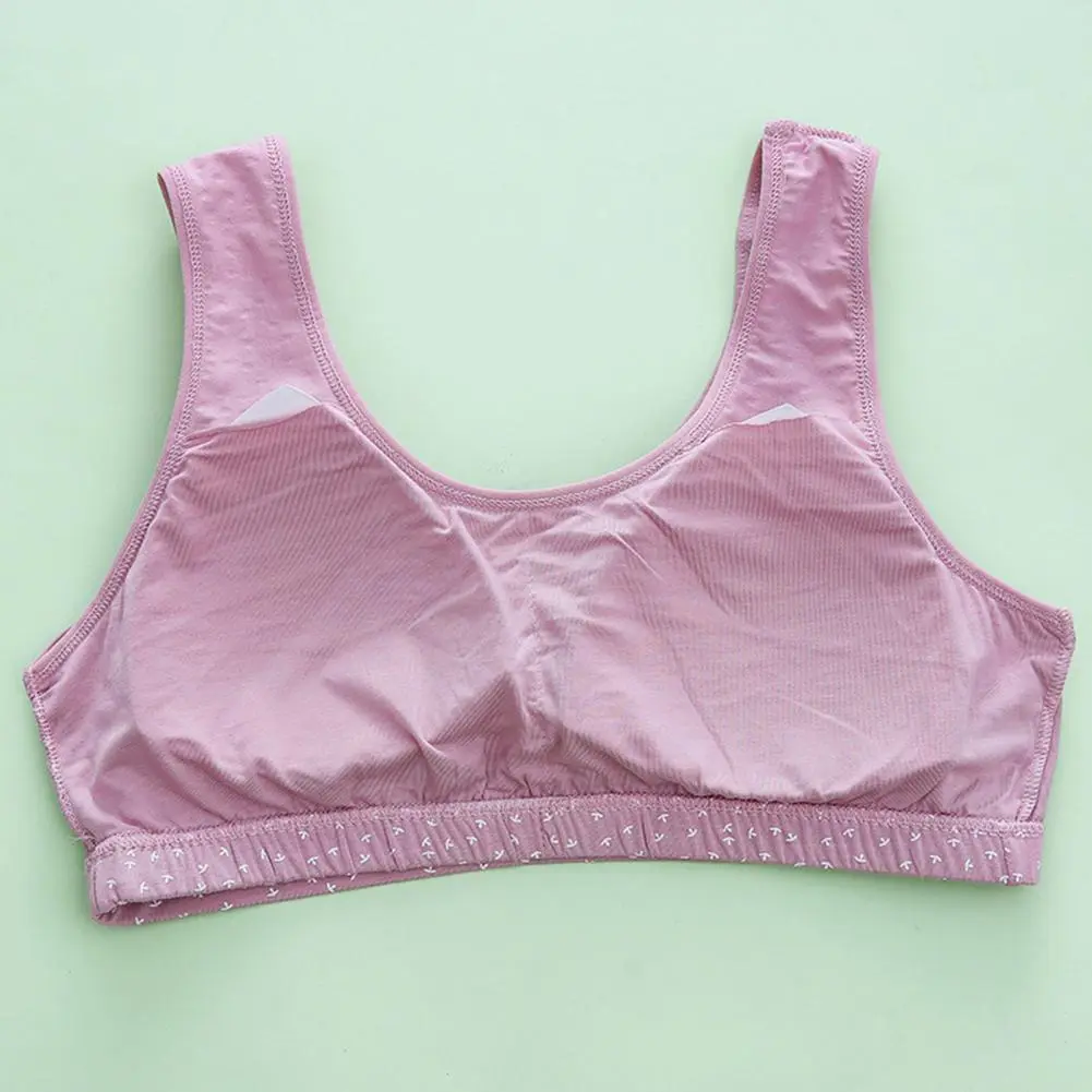 Women's Bra Solid Color Comfortable Wide Shoulder Straps Skin Friendly Breathable Girls' Teenagers' Underwear Training Bra