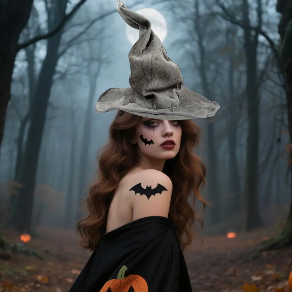 Masquerade Witch Hat Velvet Witch Hat for Halloween Decor Stage Shows Festive Ambience Enhancer Versatile Accessory for A Spooky