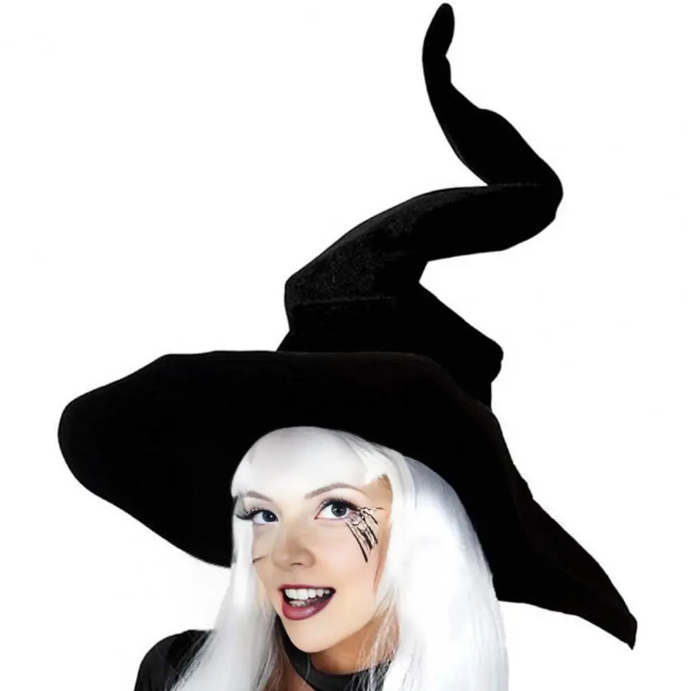 Masquerade Witch Hat Velvet Witch Hat for Halloween Decor Stage Shows Festive Ambience Enhancer Versatile Accessory for A Spooky