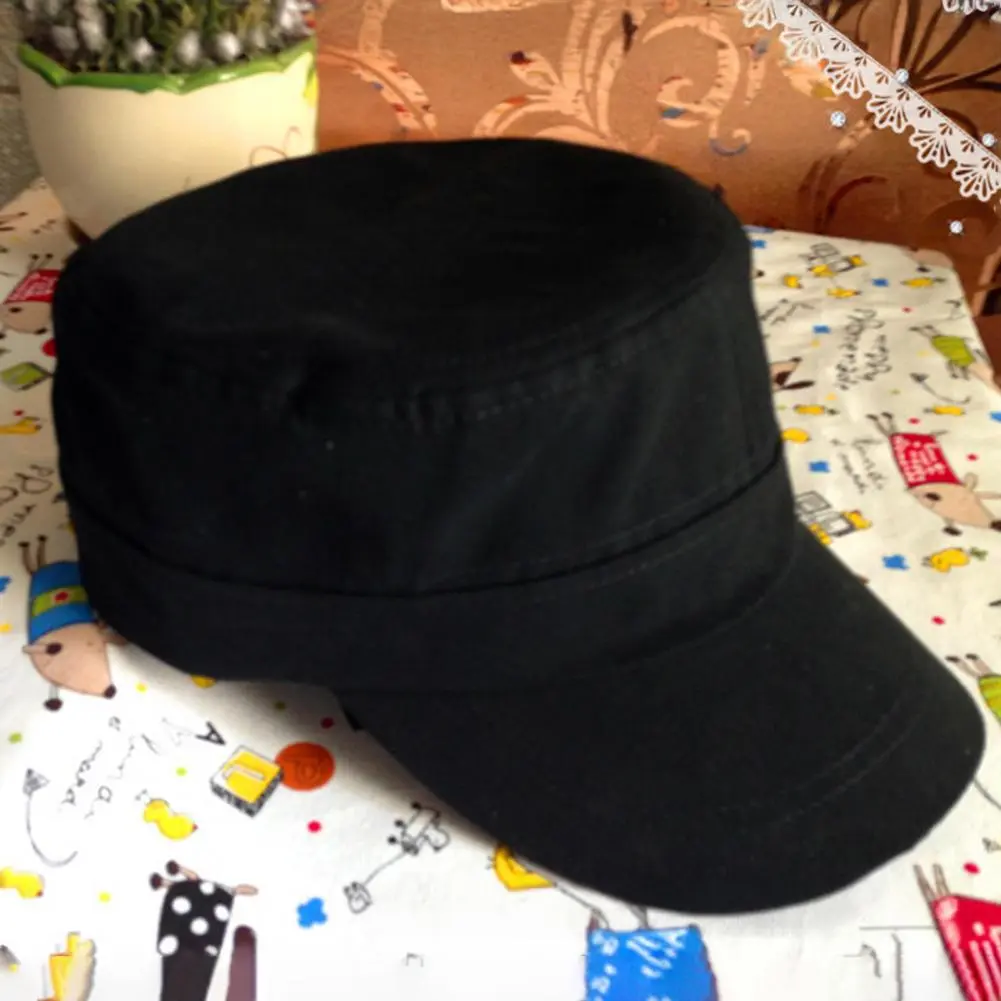 Adjustable Back Hat Vintage Washed Cotton Cadet Cap for Men Women Adjustable Baseball Cap with Buckle Solid Black Dad for Summer