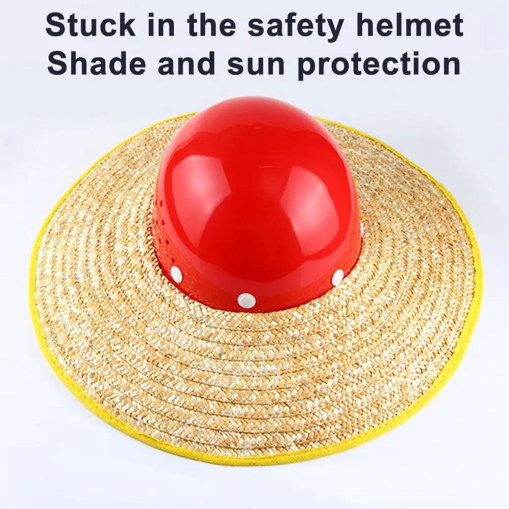Protective Helmet Straw Hat Sun Shade Visor for Construction Workers Universal Full Brim Safety Hat for Outdoor for Protection