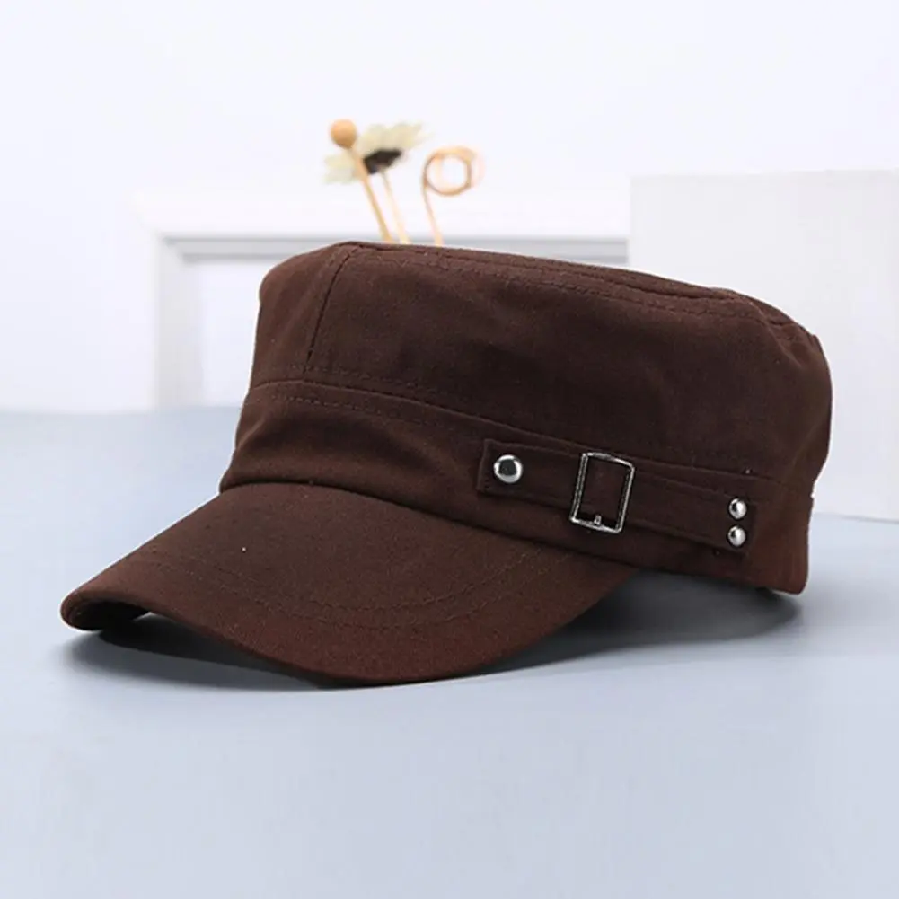 Adjustable Back Hat Vintage Washed Cotton Cadet Cap for Men Women Adjustable Baseball Cap with Buckle Solid Black Dad for Summer