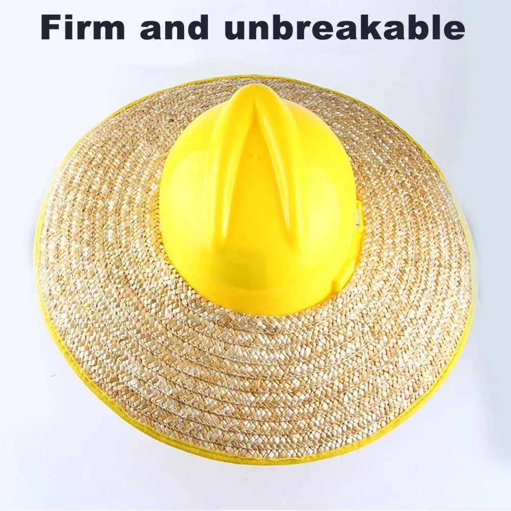 Protective Helmet Straw Hat Sun Shade Visor for Construction Workers Universal Full Brim Safety Hat for Outdoor for Protection