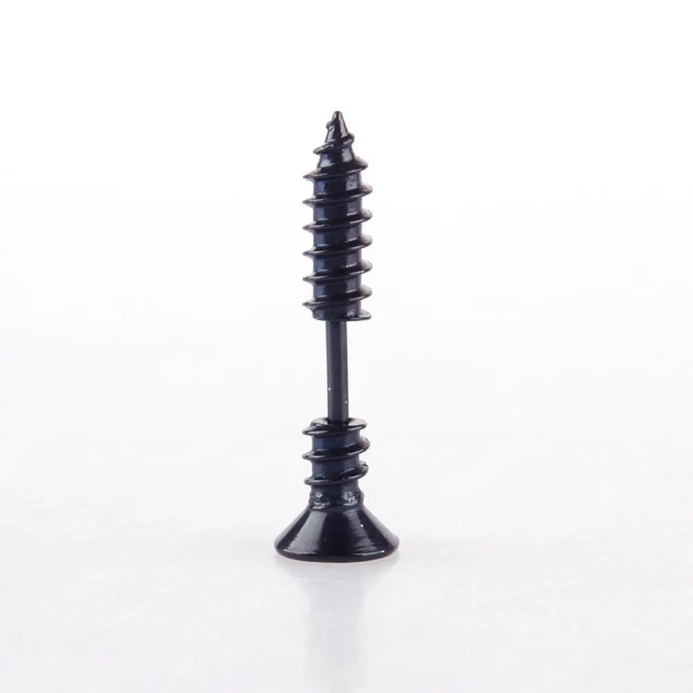 2Pcs Women Men Earrings Stainless Steel Piercing Nail Screw Stud Earrings Punk Rock Helix Ear Piercings Spiral Jewelry