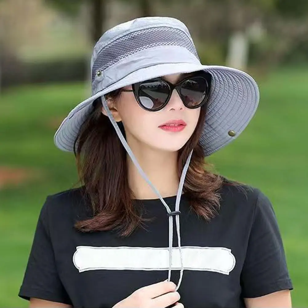 Comfortable Outdoor Hat Breathable Mesh Sun Hat with Adjustable Drawstring for Outdoor Climbing Fishing Wide Brim for Ultimate