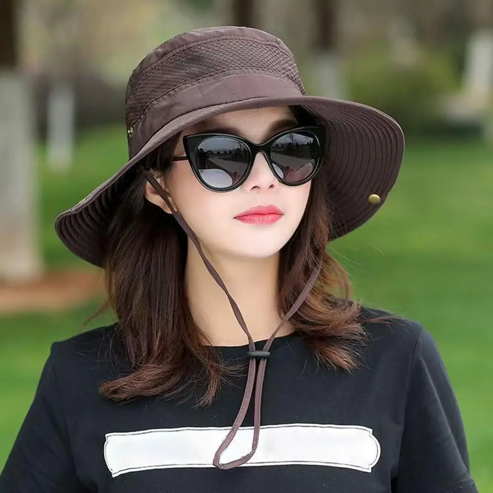 Comfortable Outdoor Hat Breathable Mesh Sun Hat with Adjustable Drawstring for Outdoor Climbing Fishing Wide Brim for Ultimate