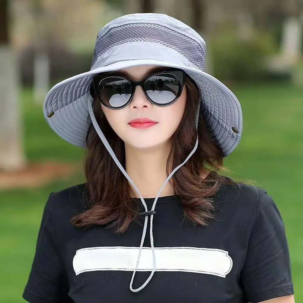 Comfortable Outdoor Hat Breathable Mesh Sun Hat with Adjustable Drawstring for Outdoor Climbing Fishing Wide Brim for Ultimate