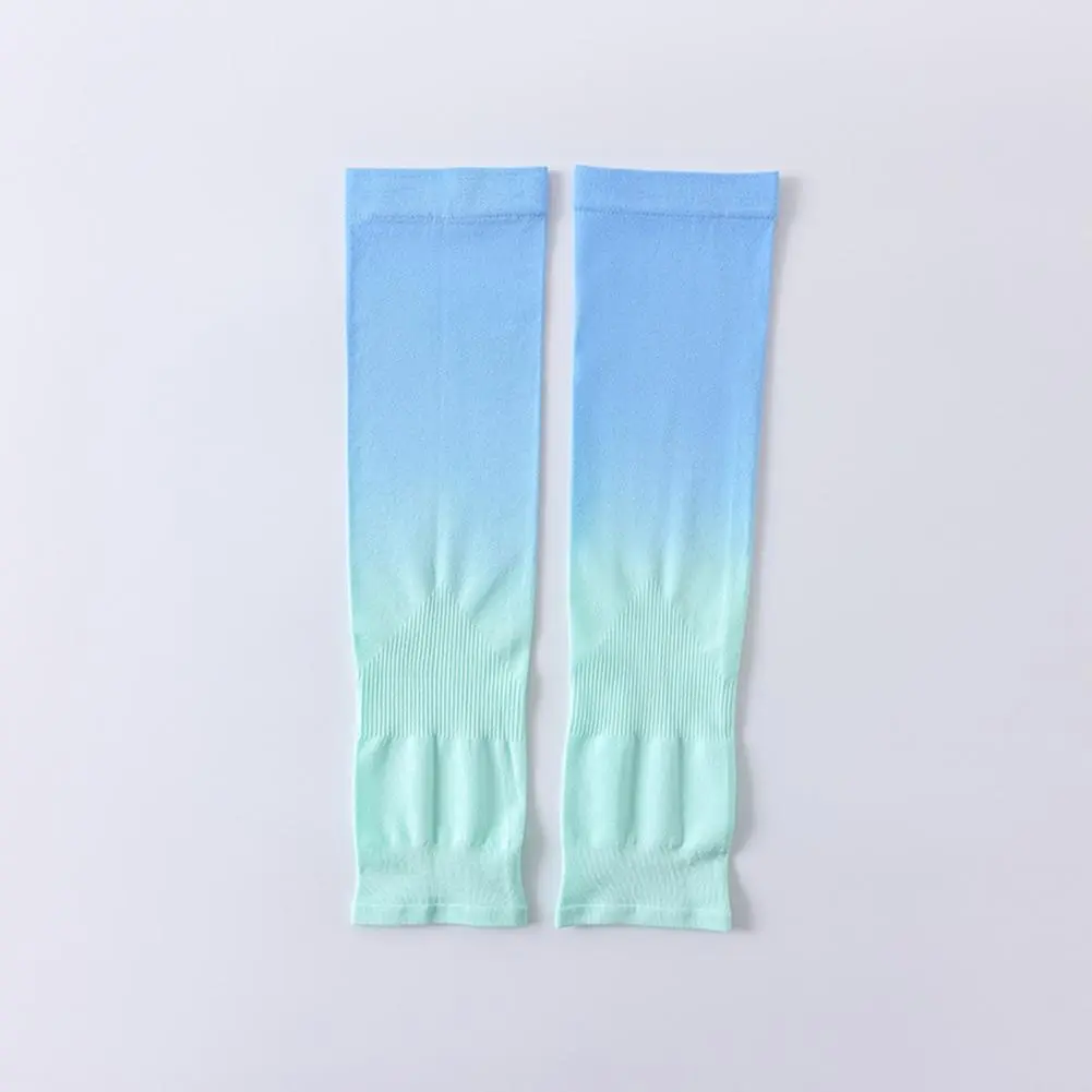 Ice Silk Arm Covers Gradient Color Uv Protection Arm Sleeves for Outdoor Sports Cycling Breathable Ice for Driving for Summer