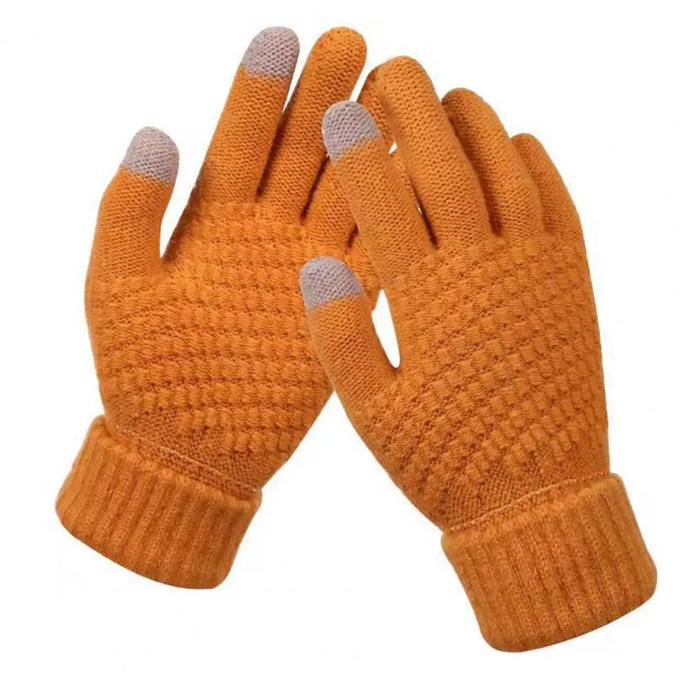Touchscreen Compatible Gloves Women's Thermal Knit Fleece Lined Winter Gloves Touch Screen Elastic Warm for Cold for Winter