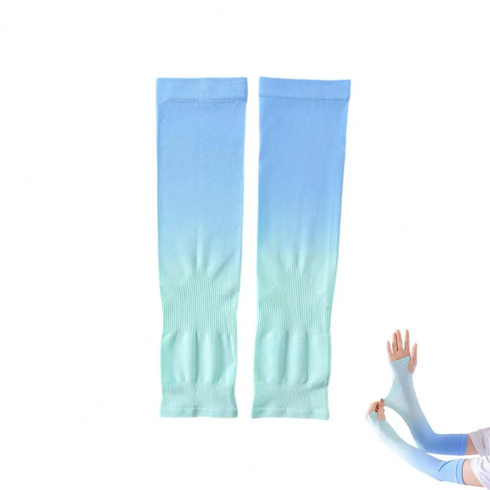 Ice Silk Arm Covers Gradient Color Uv Protection Arm Sleeves for Outdoor Sports Cycling Breathable Ice for Driving for Summer