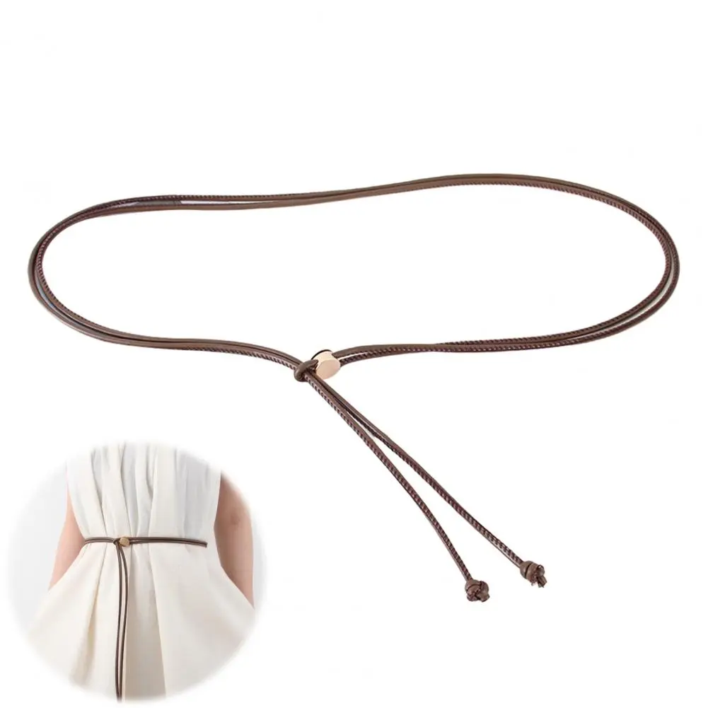 120cm Female Waist Chain Thin Belt Simple Decoration Tie With Dress Long Waist Rope Knotted Vintage Dresses String Waistband