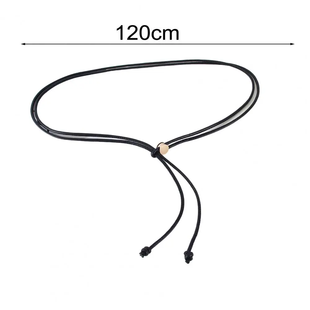 120cm Female Waist Chain Thin Belt Simple Decoration Tie With Dress Long Waist Rope Knotted Vintage Dresses String Waistband