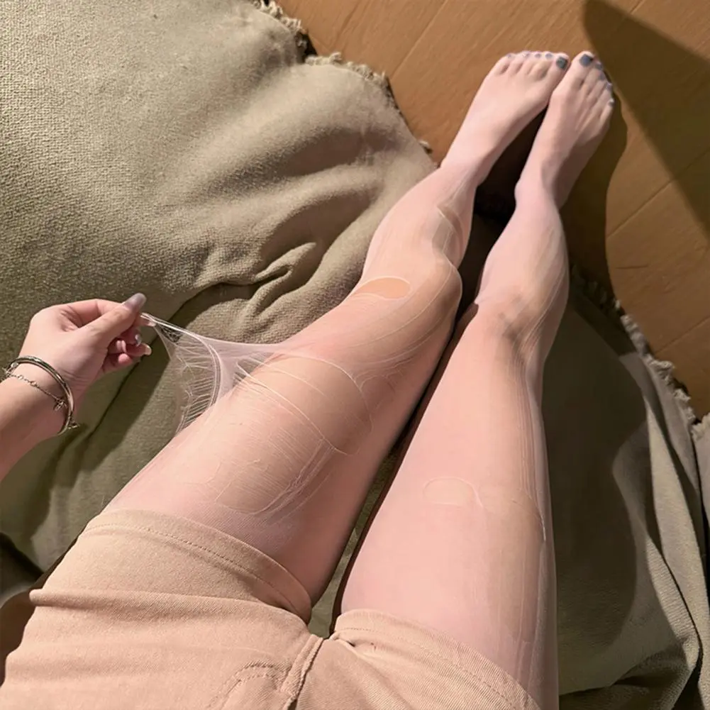 DIY (tear by yourself) Pantyhose Leggings Stockings Non-slip Silk Stockings Night Club Dance Leg Wear Thigh High Transparent