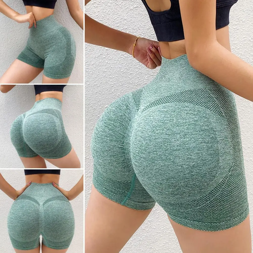 Summer High Waisted Yoga Shorts Fashionable and Sexy Running Fitness Pants Solid Color Yoga Leggings