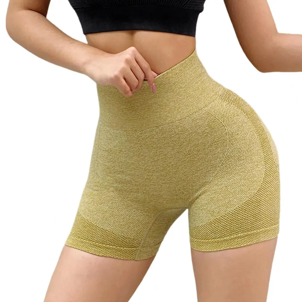 Summer High Waisted Yoga Shorts Fashionable and Sexy Running Fitness Pants Solid Color Yoga Leggings