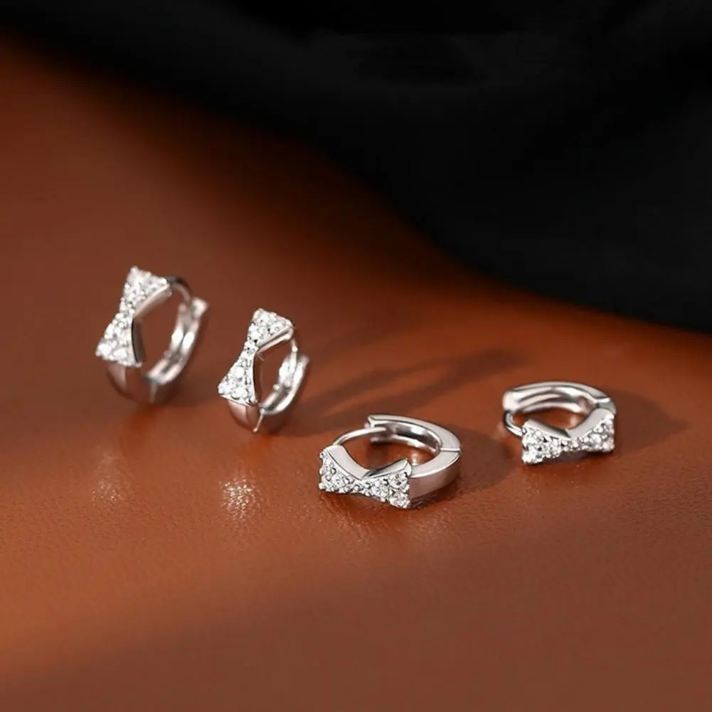 925Sterling Silver Luxury Trendy Blue Cubic Zirconia Hoop Earrings Wedding Party Elegant Accessories for Women Jewelry Gift