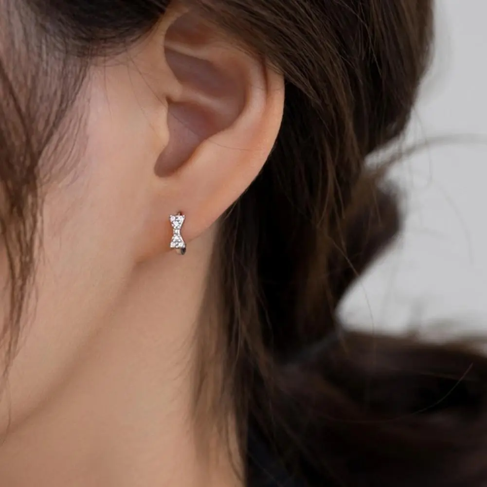 925Sterling Silver Luxury Trendy Blue Cubic Zirconia Hoop Earrings Wedding Party Elegant Accessories for Women Jewelry Gift