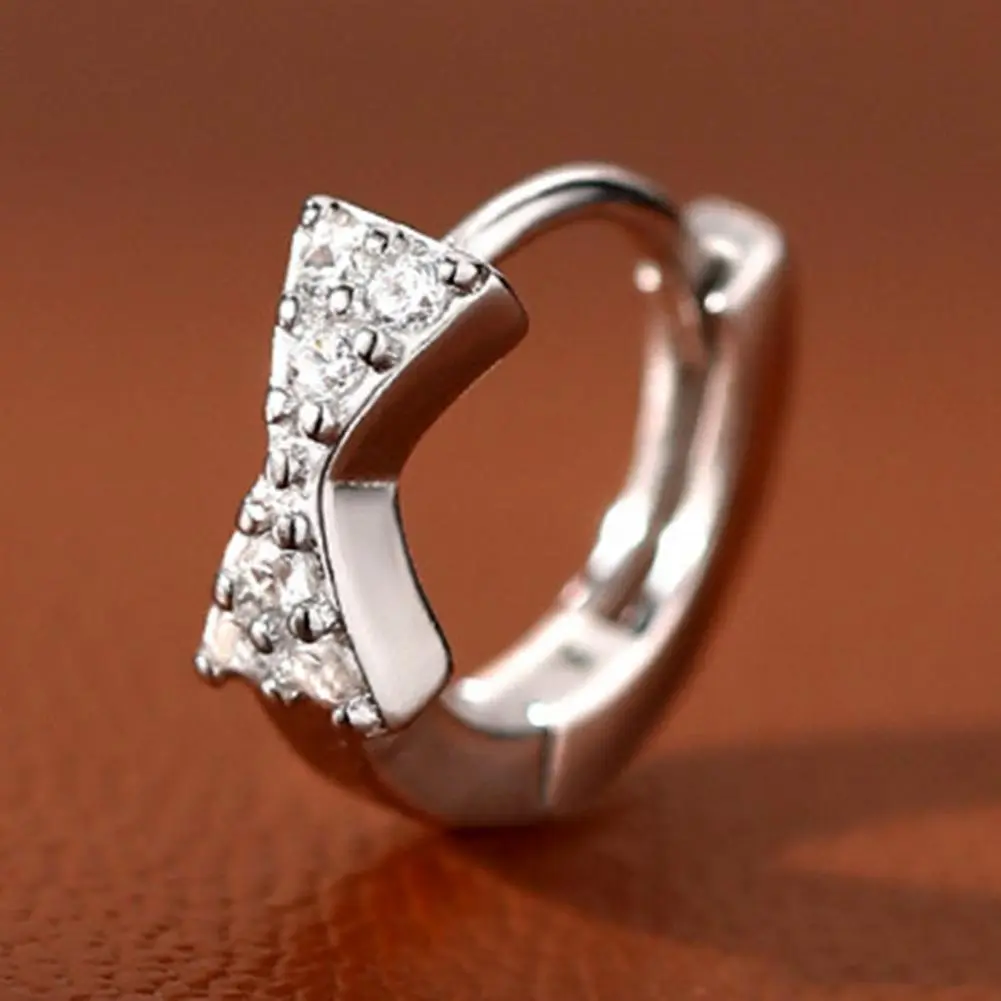 925Sterling Silver Luxury Trendy Blue Cubic Zirconia Hoop Earrings Wedding Party Elegant Accessories for Women Jewelry Gift