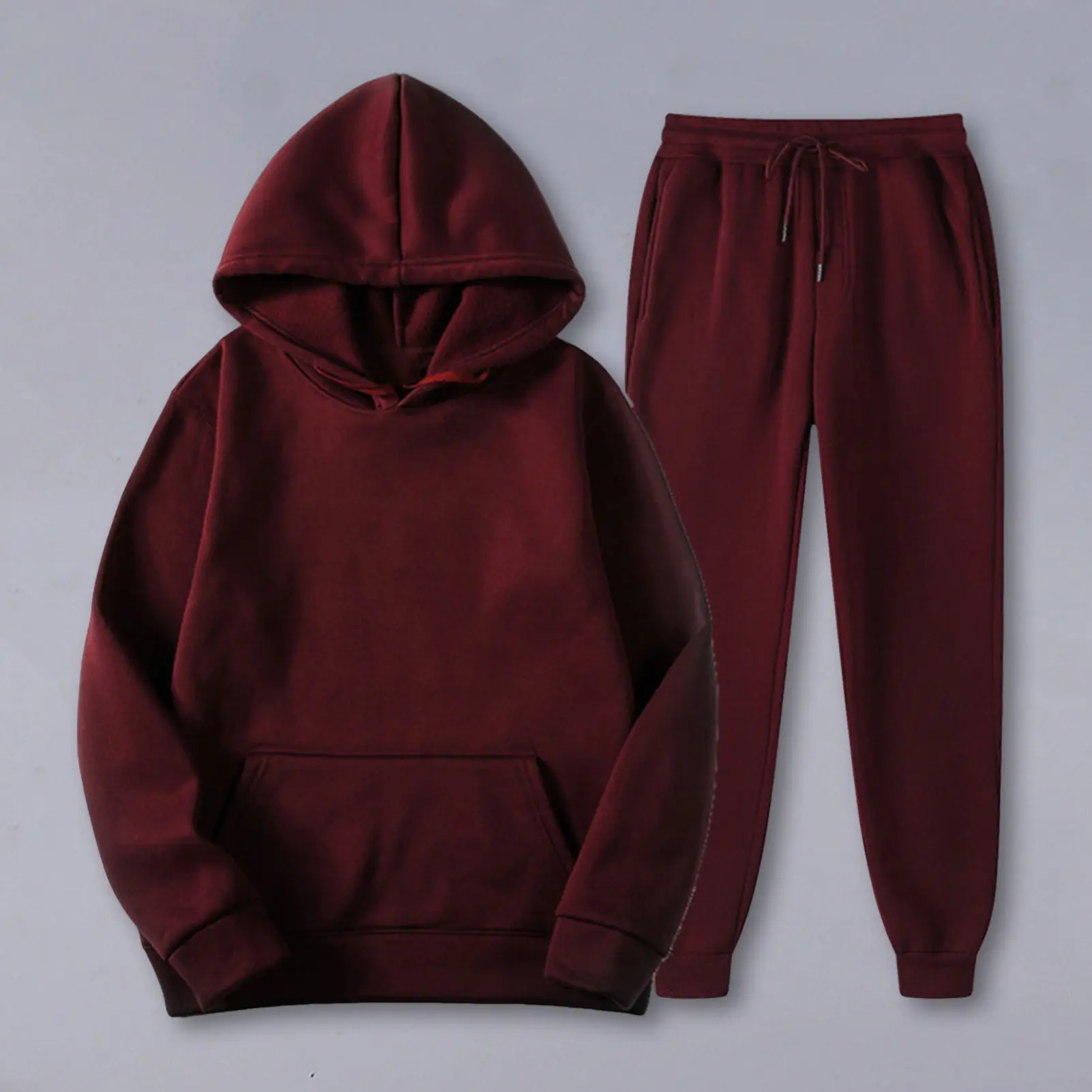 2 Pieces Female Suit Set Tracksuit Casual Sweatshirts Long Sleeve Hooded Tops with Pocket Pants for Spring Fall Autumn Women New