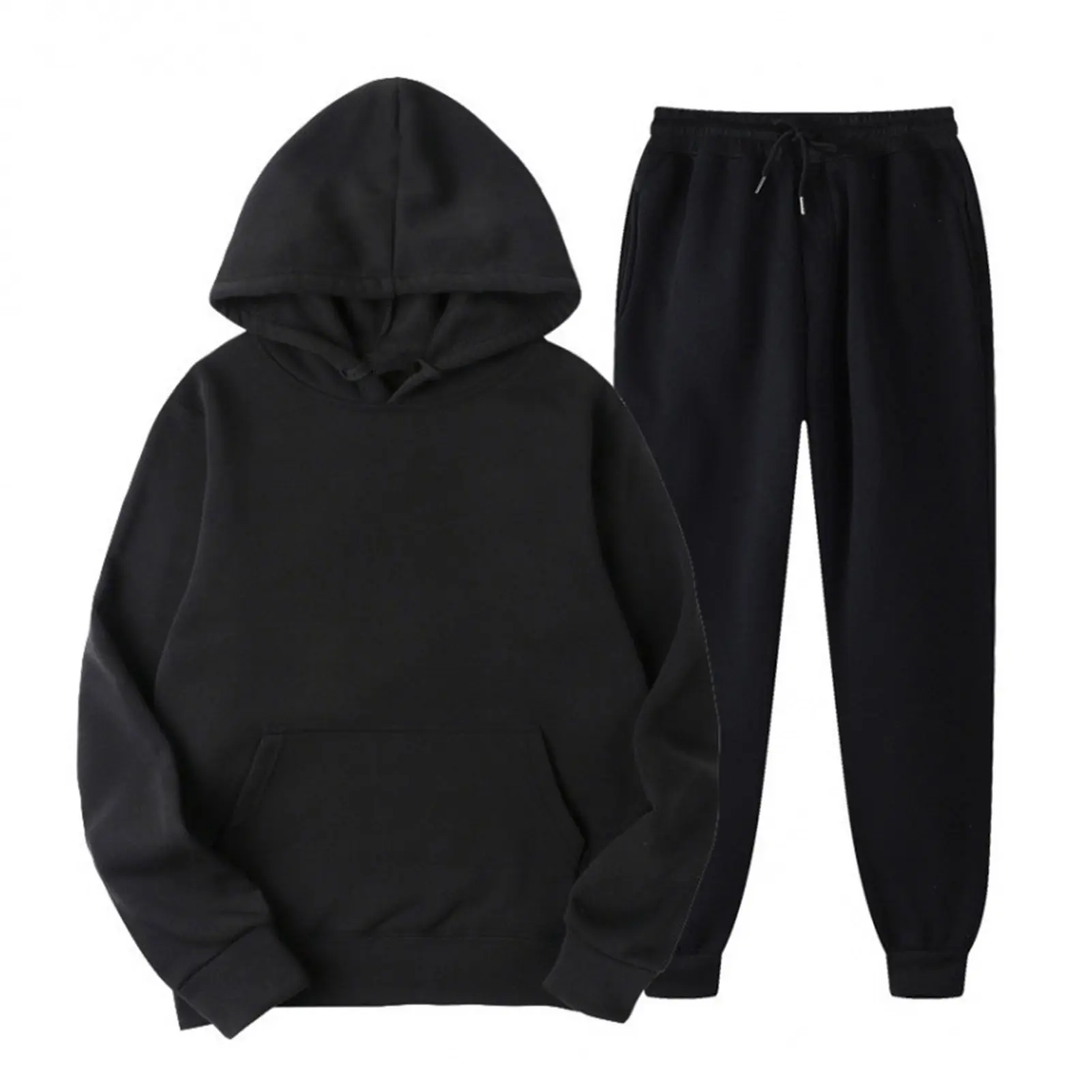 2 Pieces Female Suit Set Tracksuit Casual Sweatshirts Long Sleeve Hooded Tops with Pocket Pants for Spring Fall Autumn Women New