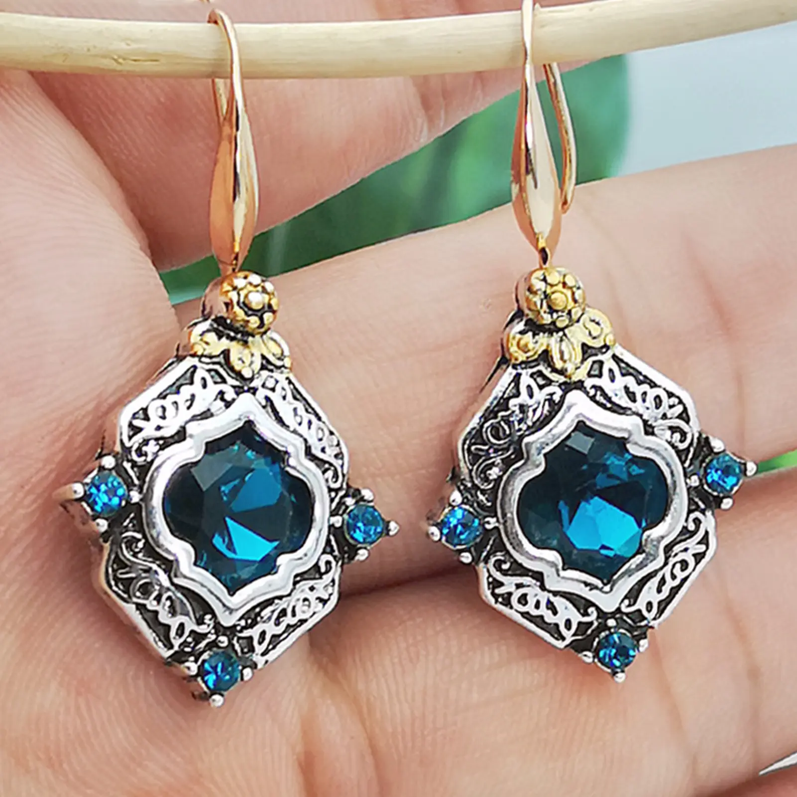 jewelry sets Fashion Jewelry Flower Antique Bronze Drop Earring Retro Bronze Brass Flower Rose Earring For Women Vintage Earring