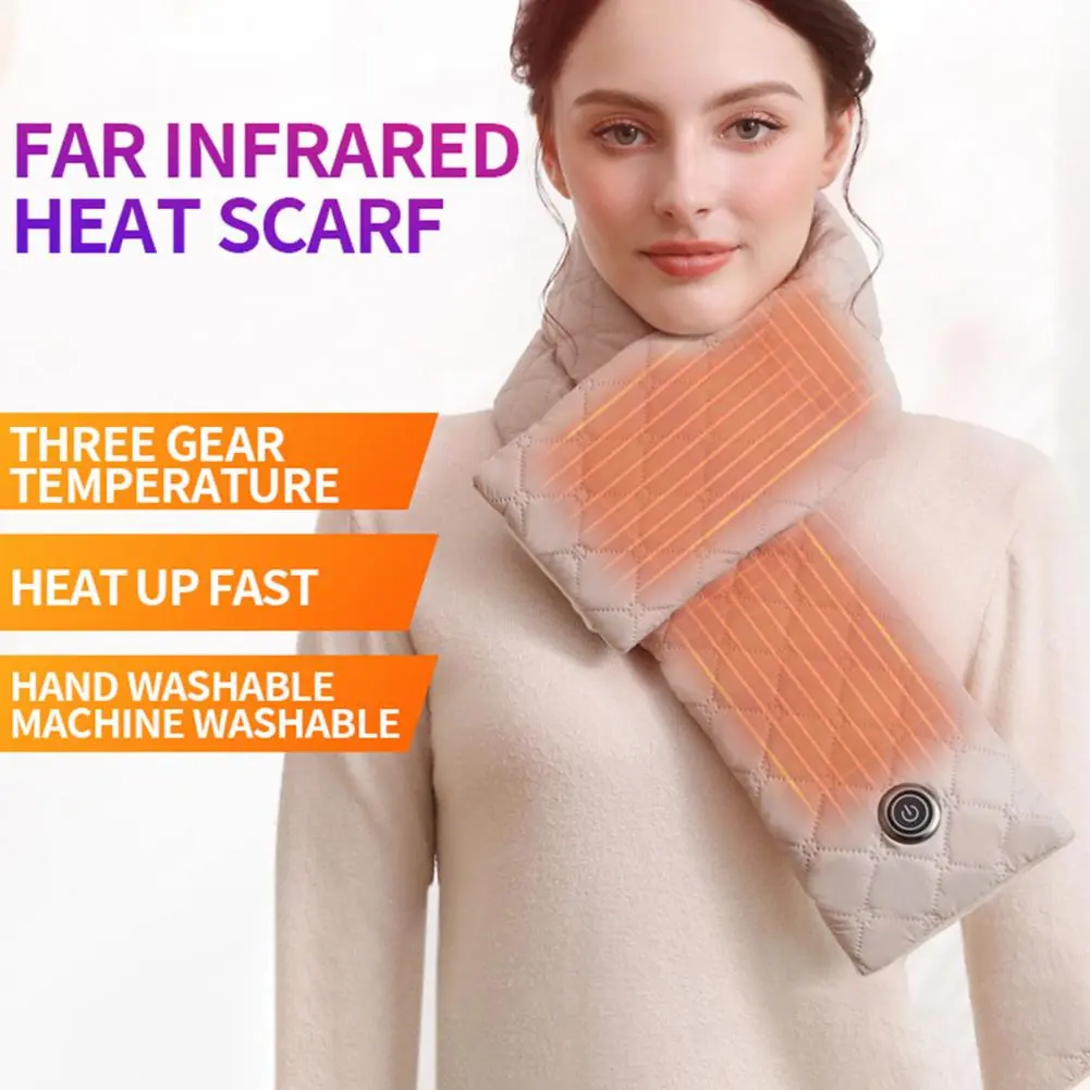 Neck Scarf with Power Bank Pocket Neck Scarf with Usb Charging Electric Heating Pad for Pain Relief Lightweight Neck Gaiter