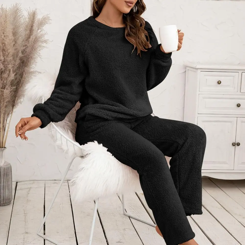 Purple Flannel Women Pajamas Sets Autumn Winter Long Sleeves Long Pants Casual Sleepwears Soft Pijamas Comfy Pyjamas Cozy
