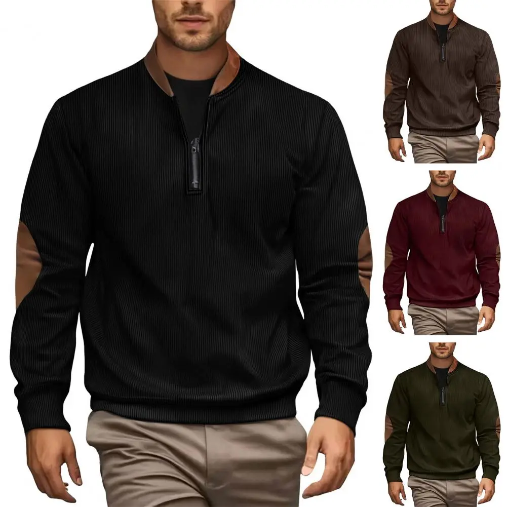 New Men's Long Sleeve T-shirt Spring And Autumn Comfortable Corduroy Daily Casual Shirt Fashion Men's Clothing