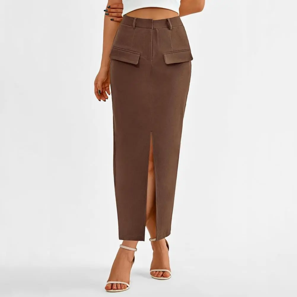 Elegant Black Trumpet Skirts Fashion Slim High Waist Skirts Women Female Solid Office Long Skirt Spring Summer