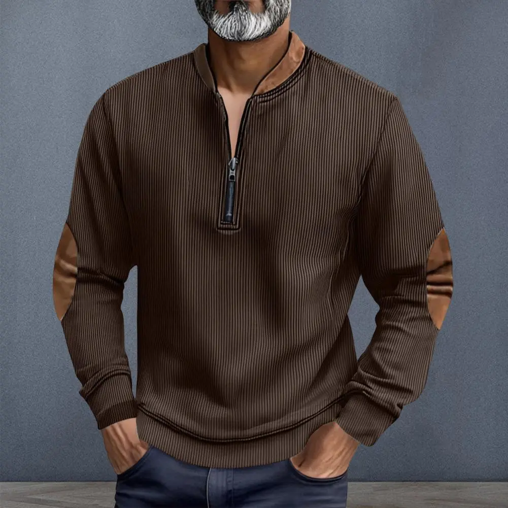 New Men's Long Sleeve T-shirt Spring And Autumn Comfortable Corduroy Daily Casual Shirt Fashion Men's Clothing