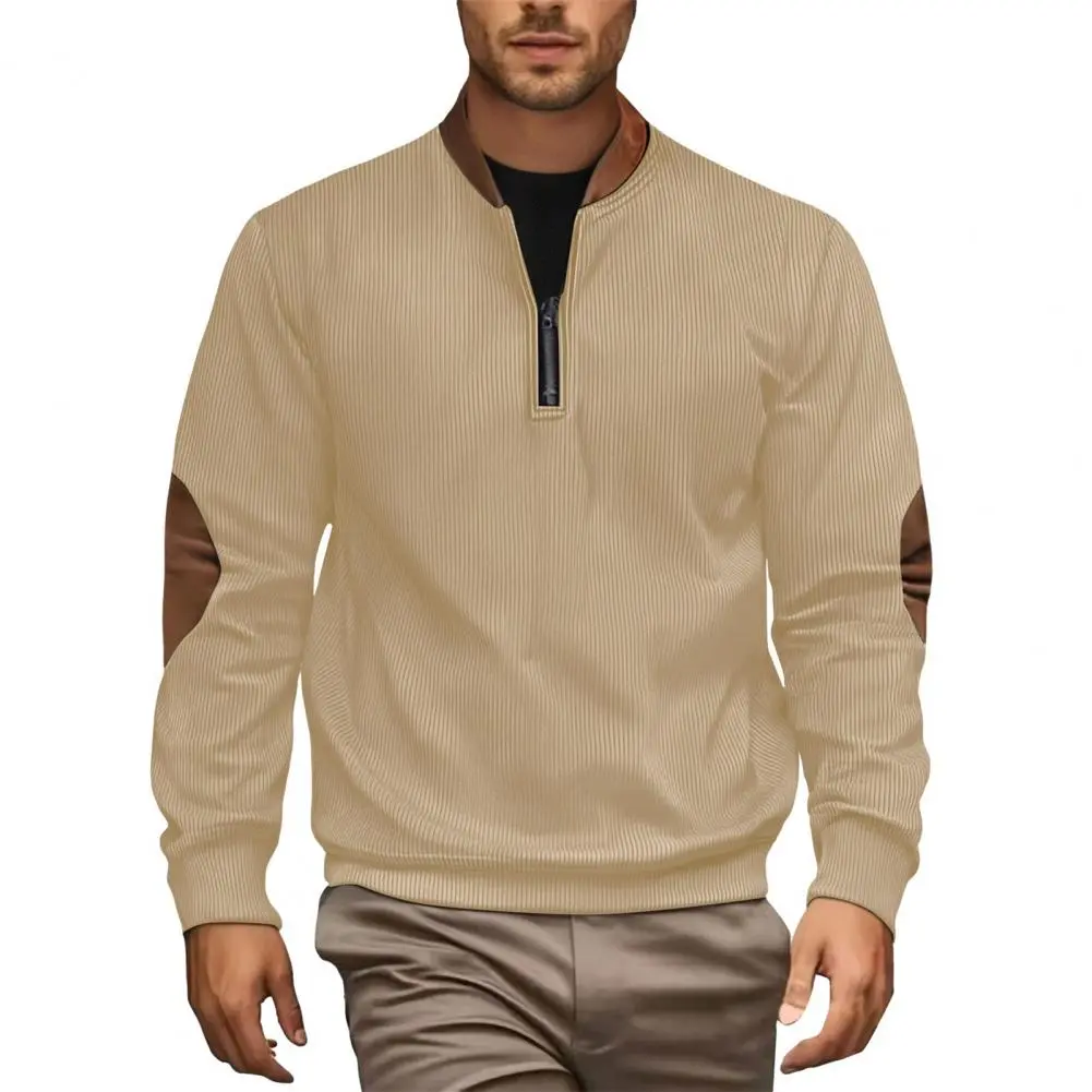 New Men's Long Sleeve T-shirt Spring And Autumn Comfortable Corduroy Daily Casual Shirt Fashion Men's Clothing