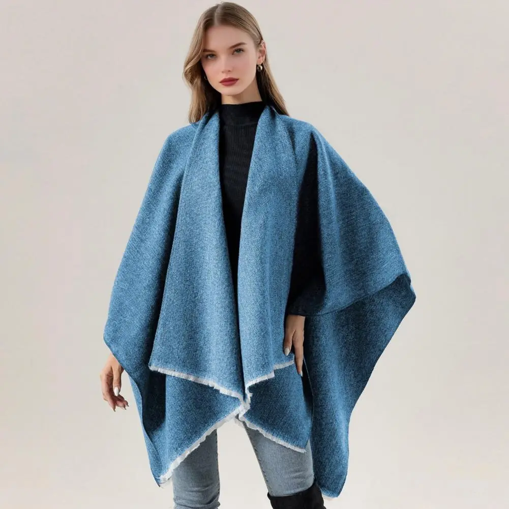 Shawl Cover-up Elegant Cashmere Imitation Cloak Shawl for Women Soft Warm Winter Scarf Jacket Stylish Windproof Ladies Shawl