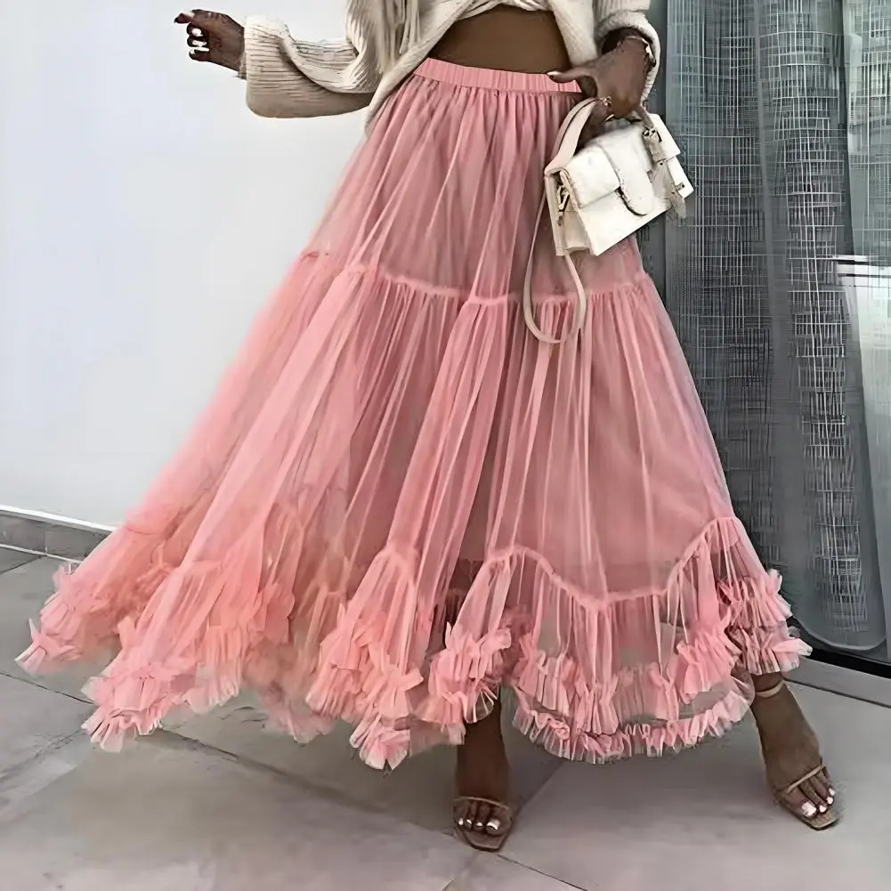 New Woman Skirts Features Printed Fabric With Elastic Waistband Mid-Rise Tierred Hem Long Skirts Prairie Chic Casual For Party