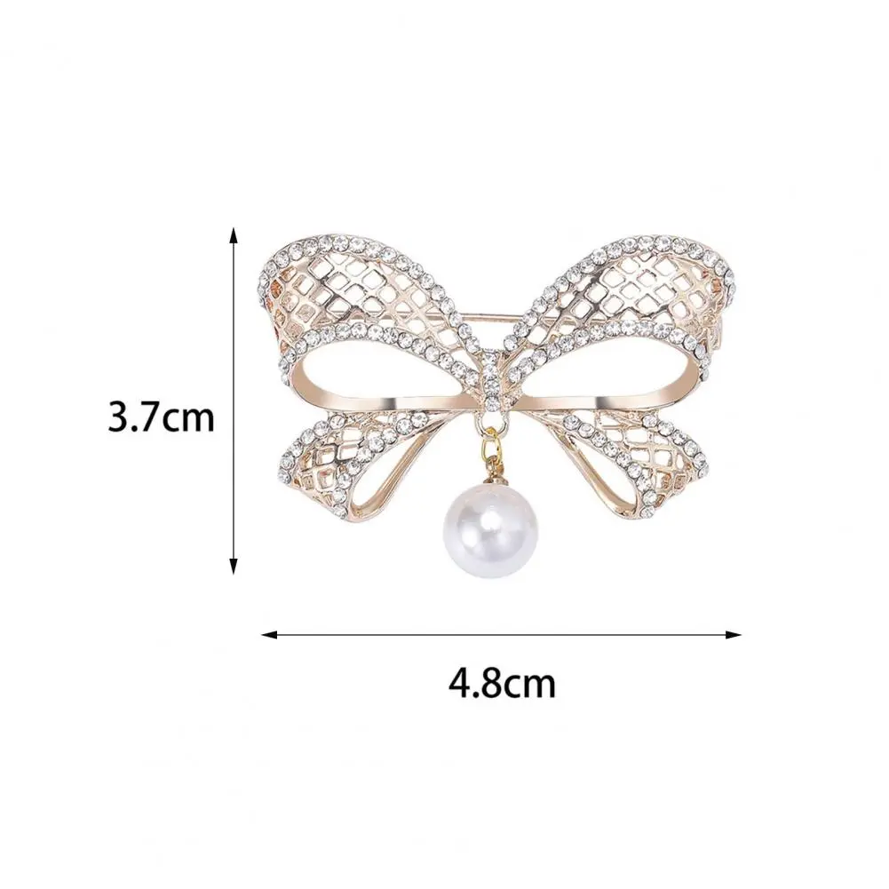 Delicate Full Rhinestone Bowknot Brooches For Women Fashion Luxury Crystal Bow Shaped Buckle Pins Clothes Badge Wedding Jewelry