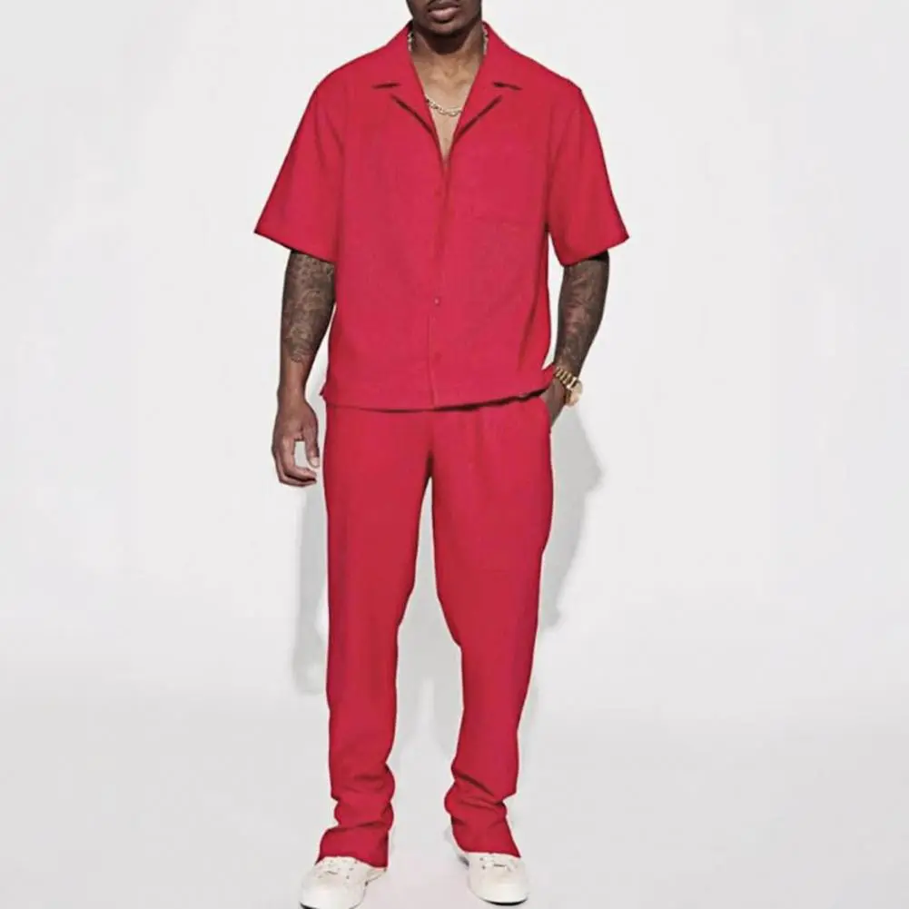 Shirt+Pants Sets 2pcs 2025 Summer Men Fashion Classic Shirt men Business Casual Shirts Men A Set Of Clothes