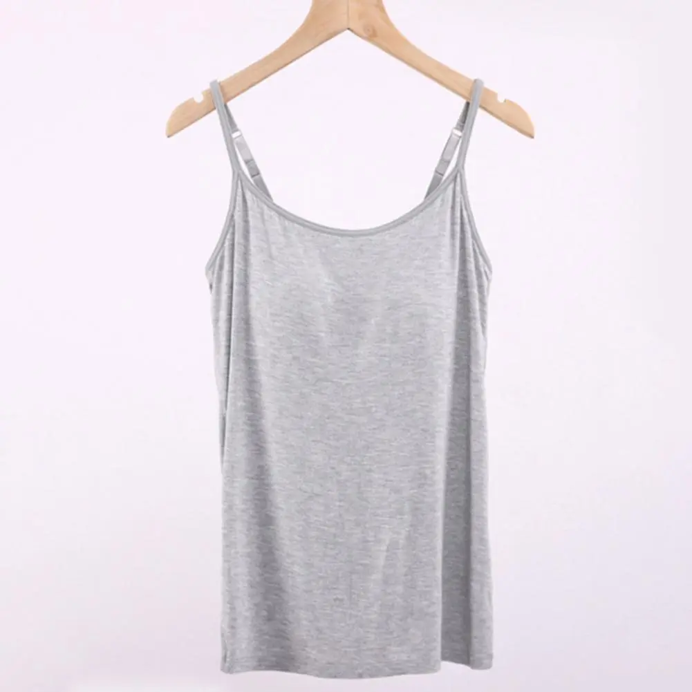 Chic Bra Vest Stretchy Camisole Vest Sleeveless Women Padded Sling Casual Bra Tank Top  Protective