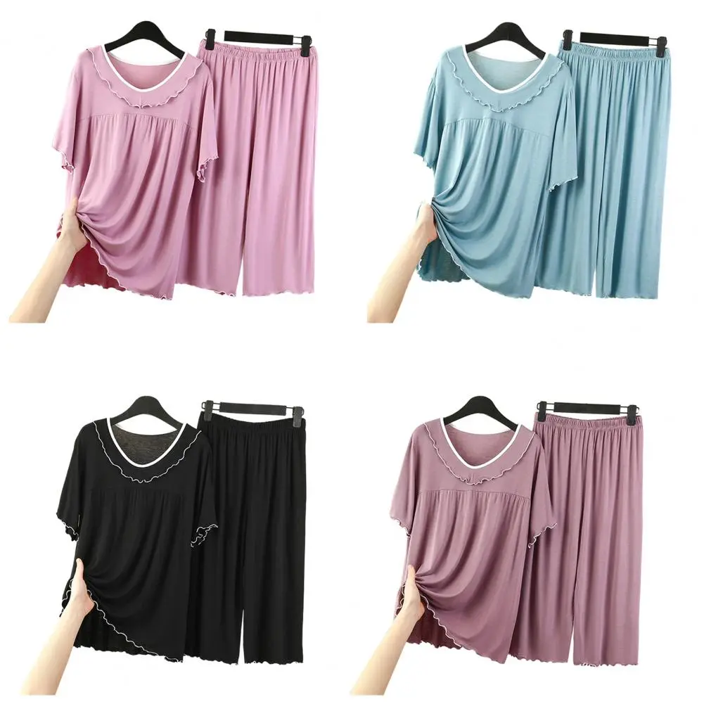 Summer Pajamas Woman Sleepwear Short Set Pajamas Pajama Set Nightwear Comfortable Short Sleeve T Shirts & Shorts Home Clothes