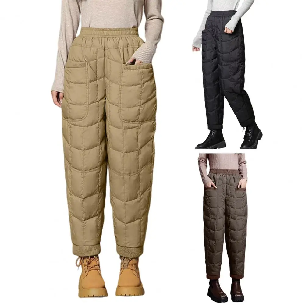 Winter Thickened Women Pants Long Warm Solid Color Trousers Cold Resistance Ladies Sports Long Pant