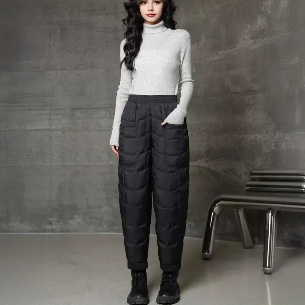Winter Thickened Women Pants Long Warm Solid Color Trousers Cold Resistance Ladies Sports Long Pant