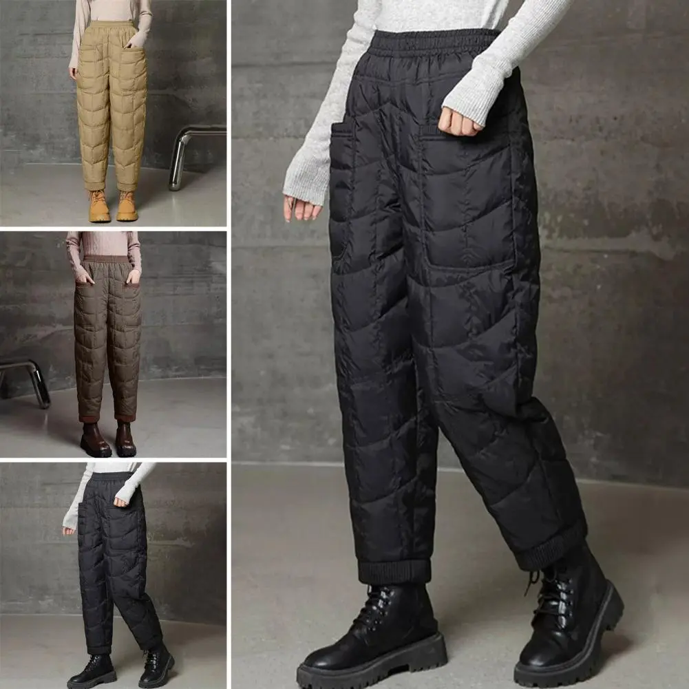 Winter Thickened Women Pants Long Warm Solid Color Trousers Cold Resistance Ladies Sports Long Pant