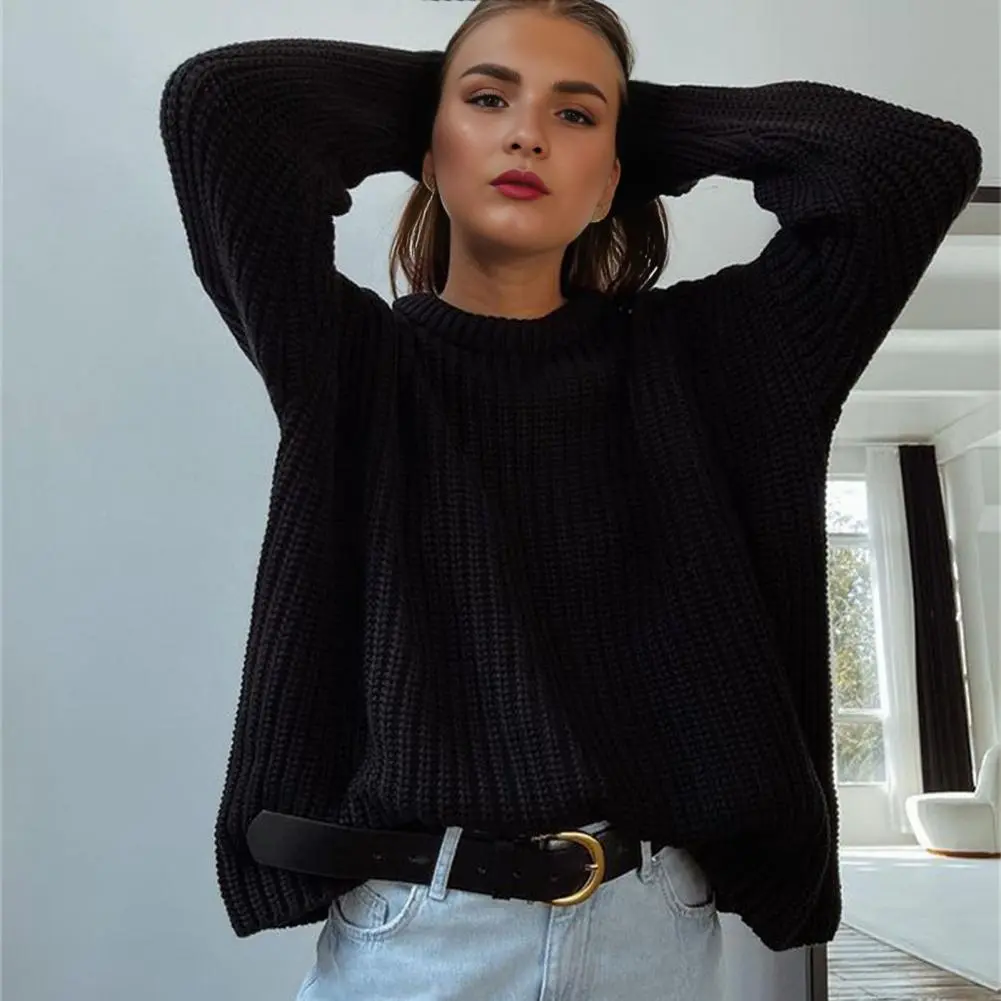 Pink Pullover Sweater Fashion Women's Knit Loose Short Cashmere Sweater Round Neck Warm Korean Casual Female Sweater Top Cloting