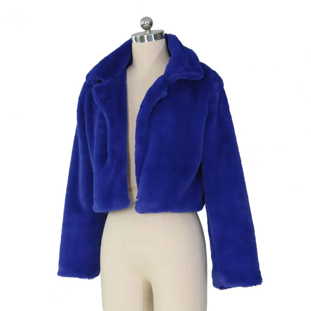 Modern Fall Jacket Stylish Faux Fur Lapel Winter Jacket with Zipper Closure for Women Cozy Outerwear for Weather Protection