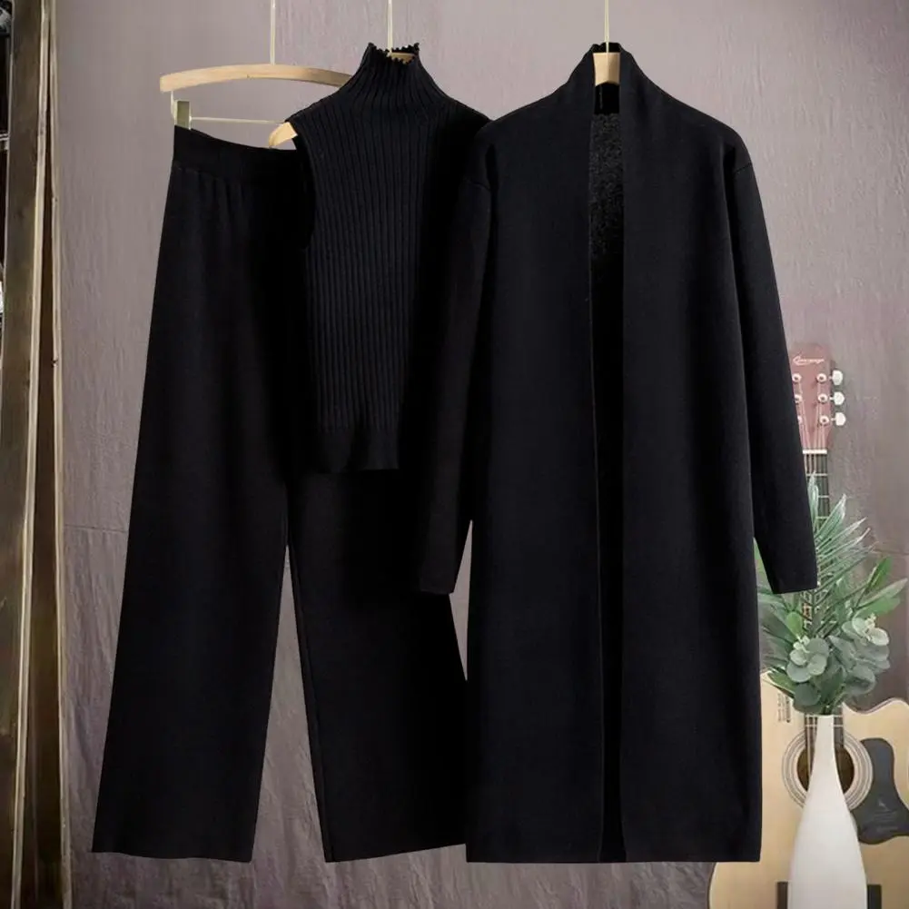Spring Autumn 3 Piece Women Cardigan Tracksuits Knitted Pant Set Ladies Sweater Suit Vintage Fashion Ladies 3 Piece Set clothing