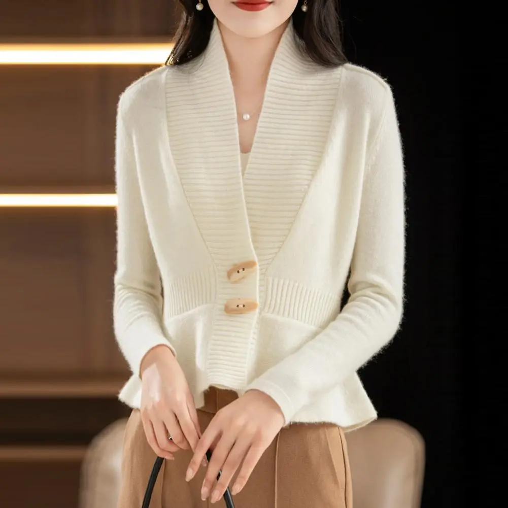 New 2025 Autumn Winter Design Splicing Slim Women Knitted Cardigan Sweater Jacket Fashion Fake Two Items Loose Ladies Top