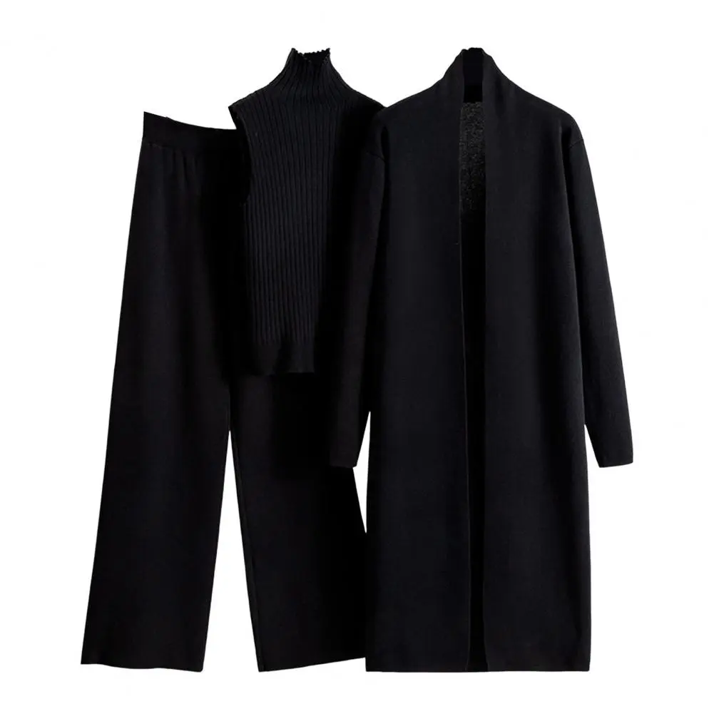 Spring Autumn 3 Piece Women Cardigan Tracksuits Knitted Pant Set Ladies Sweater Suit Vintage Fashion Ladies 3 Piece Set clothing