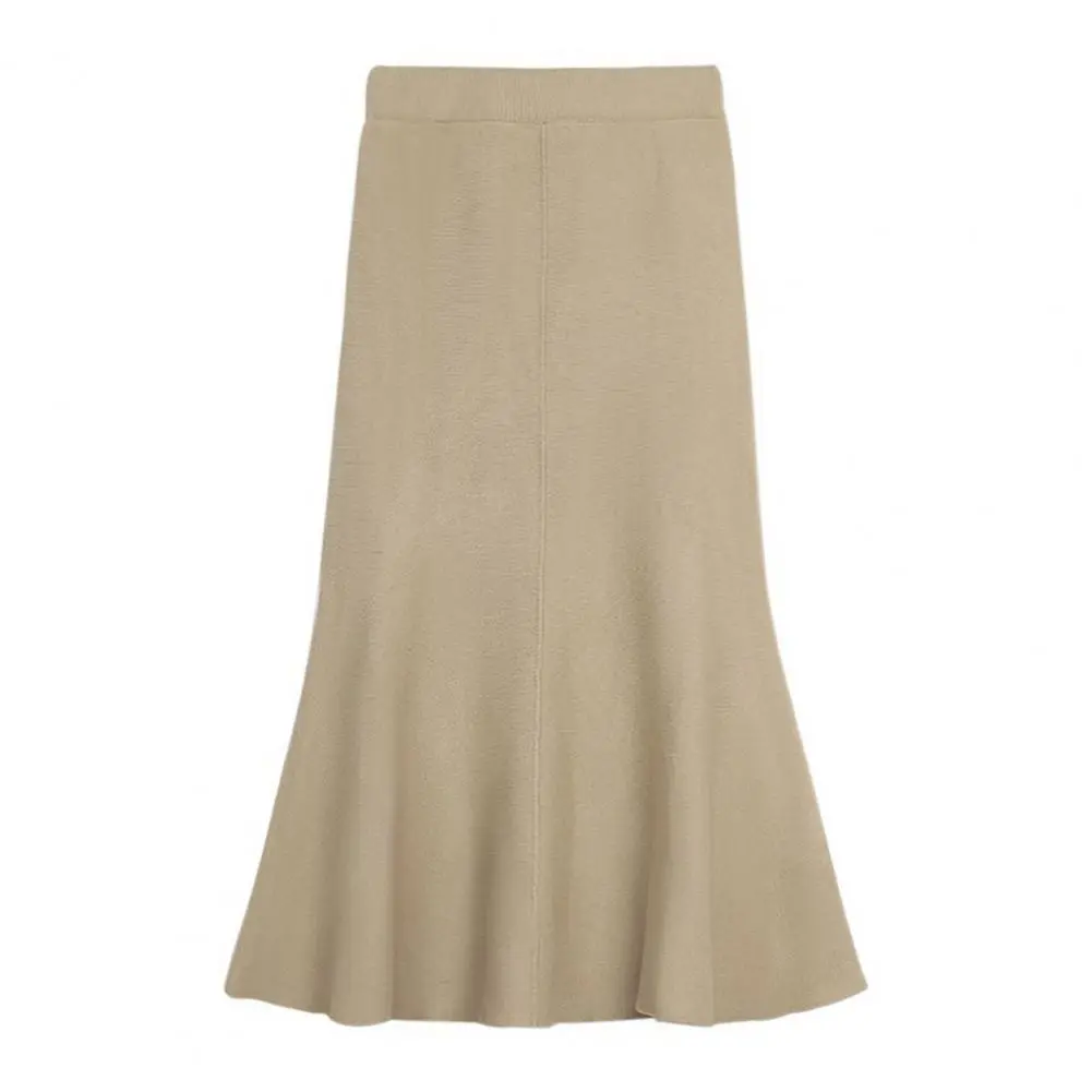 Women Fishtail Knit Pencil Skirt Women Autumn Spring High Waist Elegant Slim Fit Long Skirt Streetwear