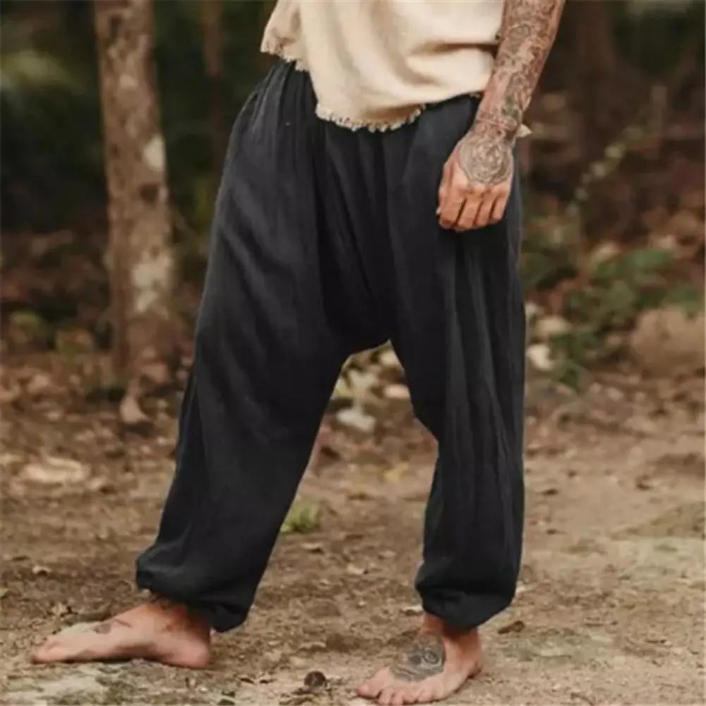 Men Stylish Drop Crotch Ankle Tied Baggy Trousers Long Harem Pants Trousers Long Harem Pants Trousers Long Harem Pant
