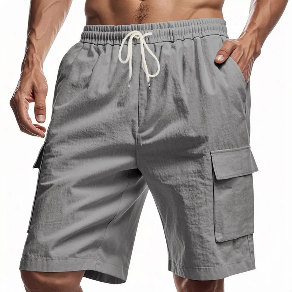 Drawstring Men's Swimsuit Fitness Trunks Summer Beach Surfing Board Shorts Quick Dry Bathing Suit Breathable With Pockets Shorts