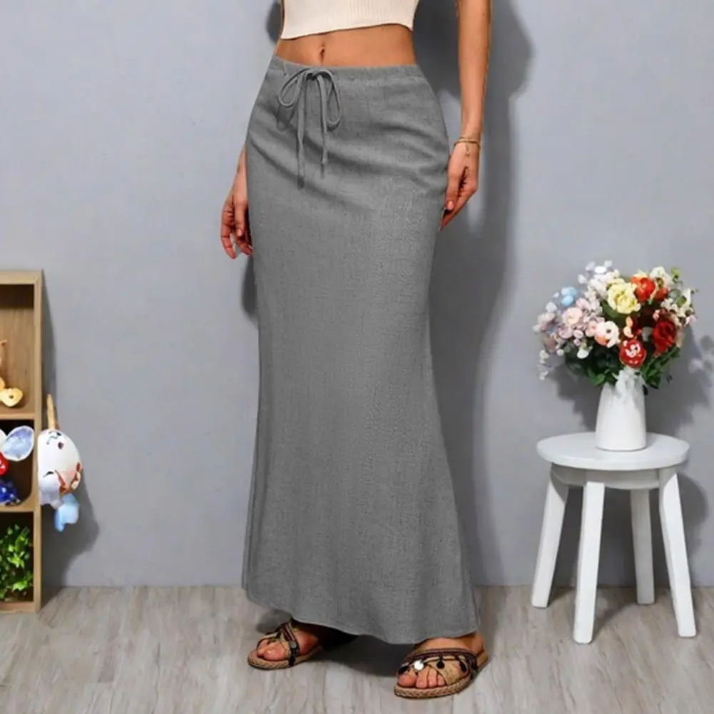Benuynffy Boho Women Casual Tie Side Wrap Skirt Elegant High Waist Female Summer Knee Length A-Line Skirts