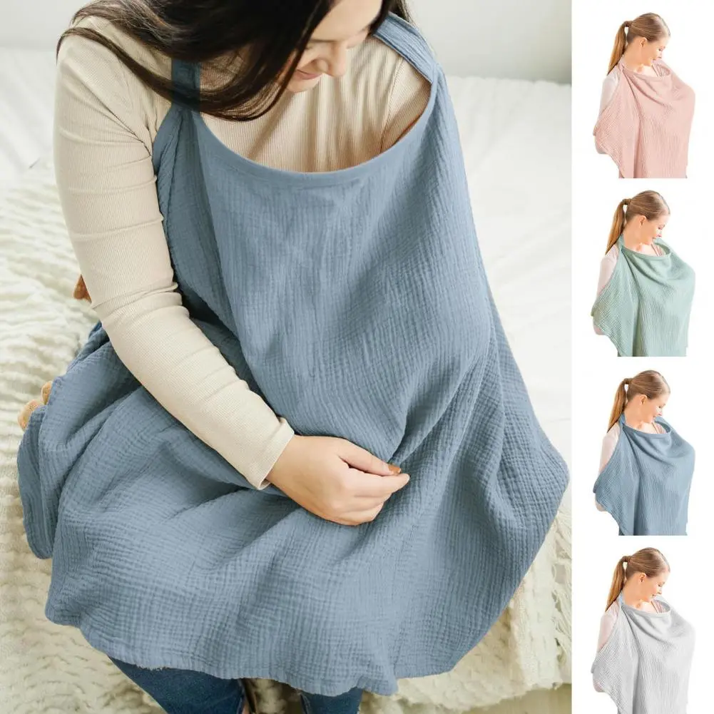Breastfeeding Shawl Adjustable Strap Nursing Cover with Pockets for Breastfeeding Women Breathable Shawl Feeding Cloak Lactation